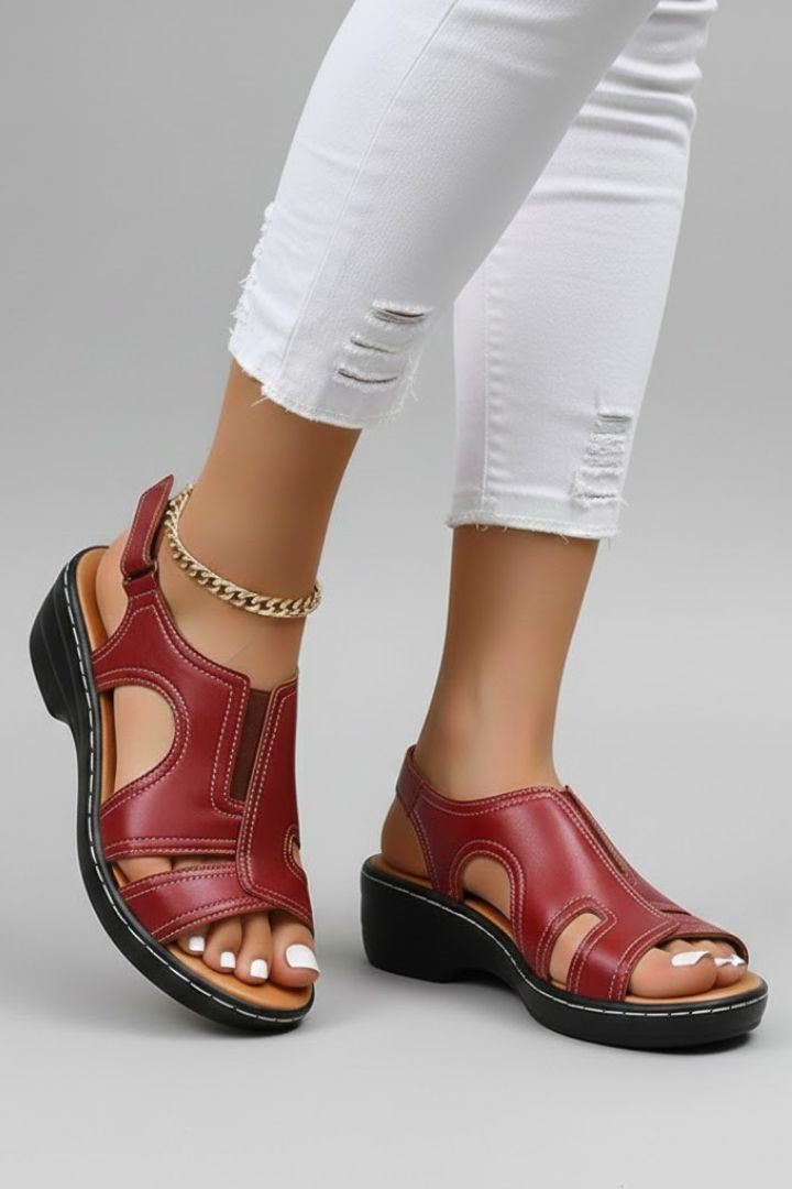 Katherine | Vrouwen Platform Open Teen Cutout Sandalen