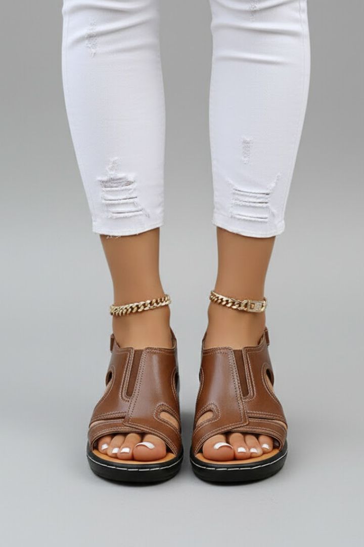 Katherine | Vrouwen Platform Open Teen Cutout Sandalen