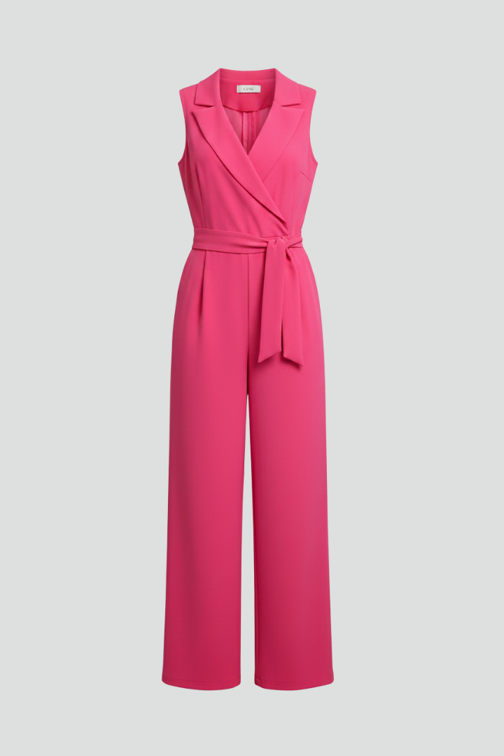 Kimberly | Dames V-Hals Mouwloze Tailleband Jumpsuit