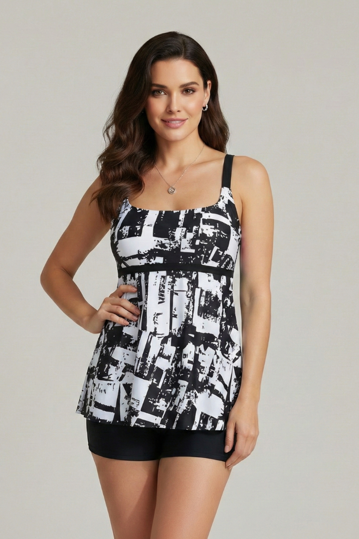 Kylie | Vrouwen Geprinte Tankini Set met Shorts