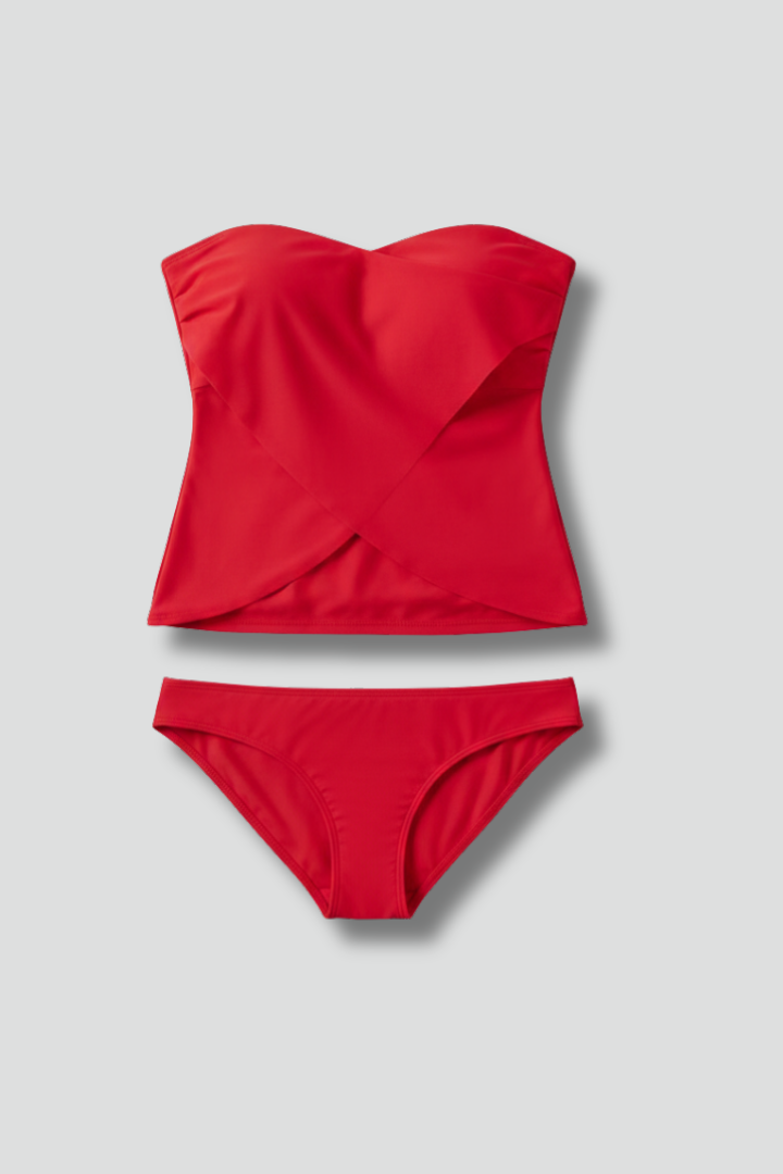 Kayla | Dames Strapless Tankini Set met Bijpassende Onderkant