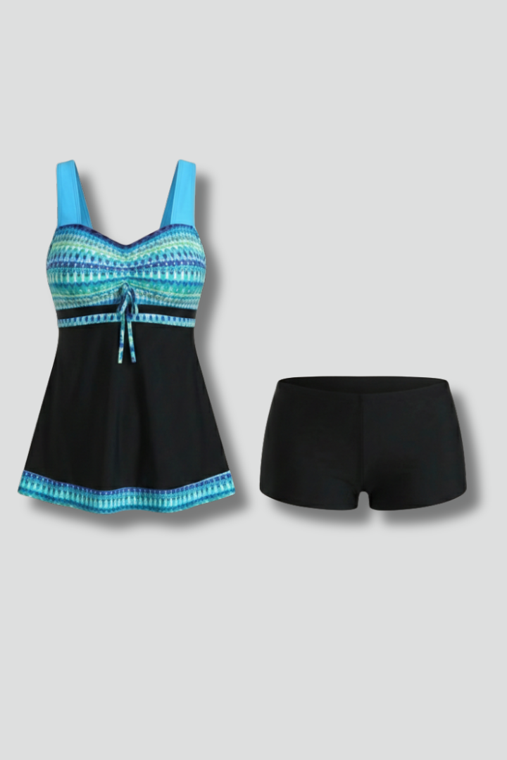 Michelle | Dames Tie Front Tankini Badmode Set