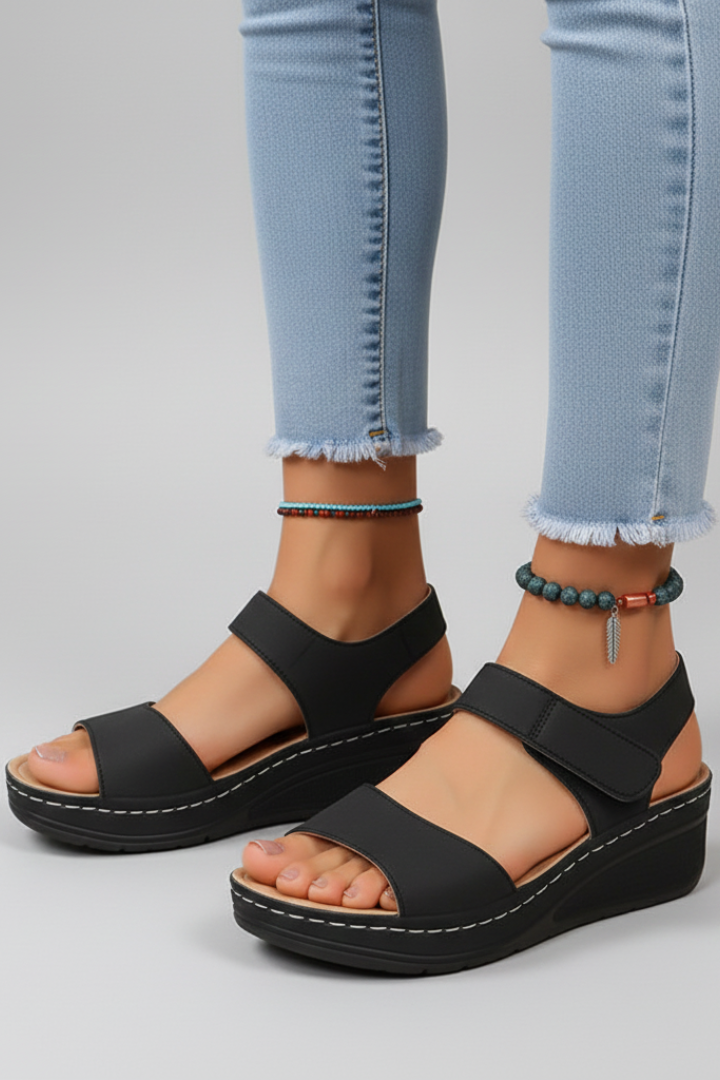 Brooklyn | Dames Wedge Sandalen Met Lussen