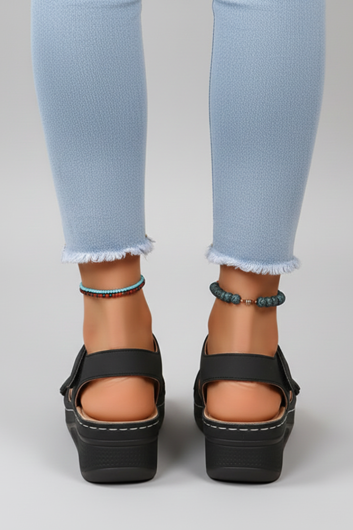 Brooklyn | Dames Wedge Sandalen Met Lussen