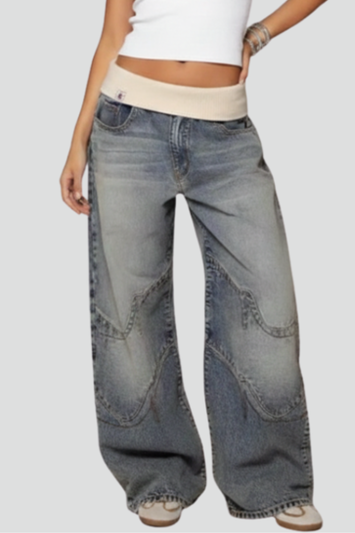 Madison | Dames Casual Baggy Wijde Jeansbroek