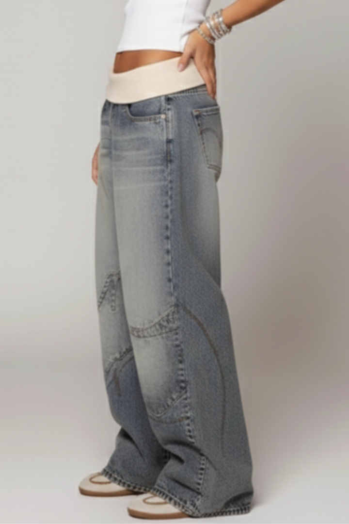 Madison | Dames Casual Baggy Wijde Jeansbroek