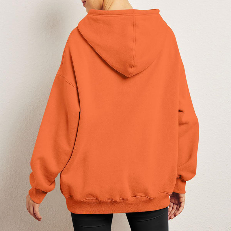 Oversized fleece hoodie met buidelzak