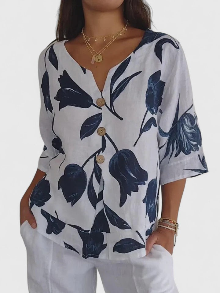 Laura | Comfortabele V-Hals Blouse