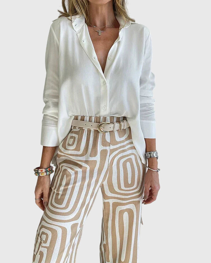 Emilia | Stijlvolle Broek + Gratis Blouse &amp; Riem