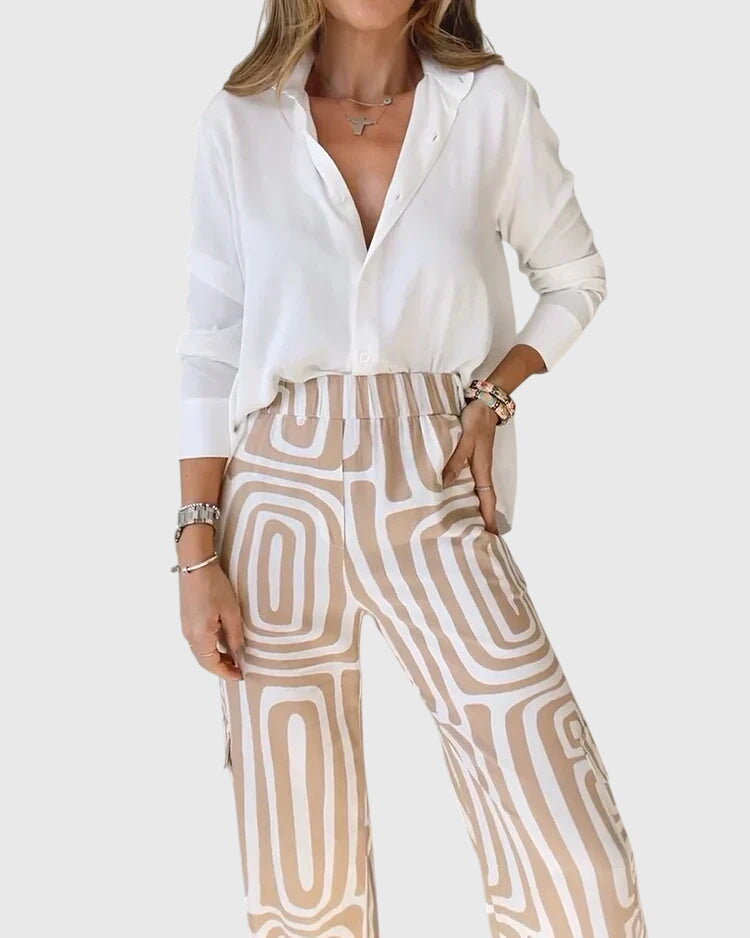 Emilia | Stijlvolle Broek + Gratis Blouse &amp; Riem
