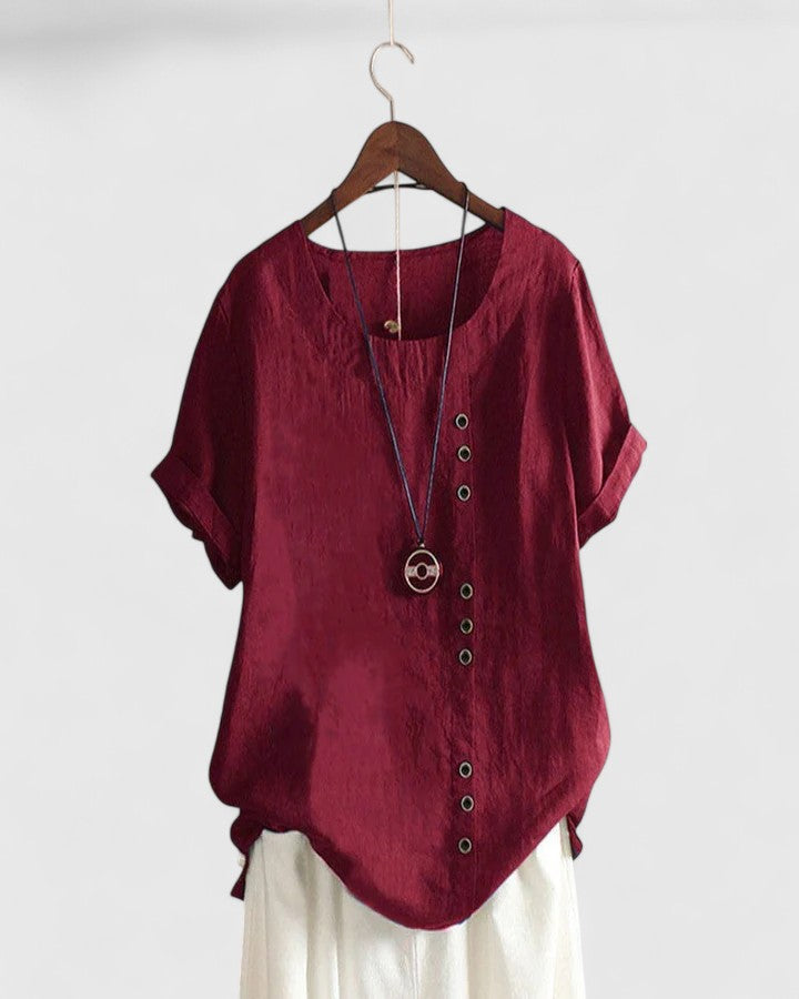 Elisavie | Comfortabele Korte Mouwen Blouse