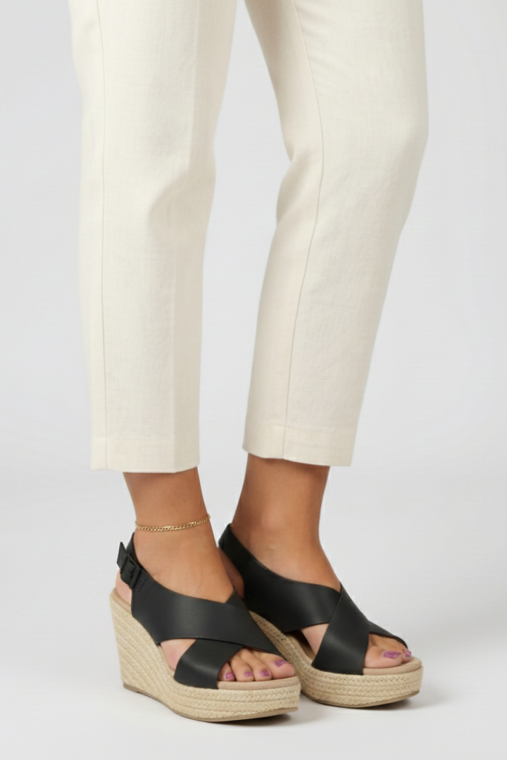 Michelle | Dames Wedge Crossover Slingback Sandalen