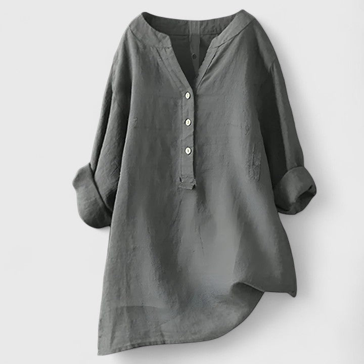 Larienne | Elegante Knop-Voorkant Shirt