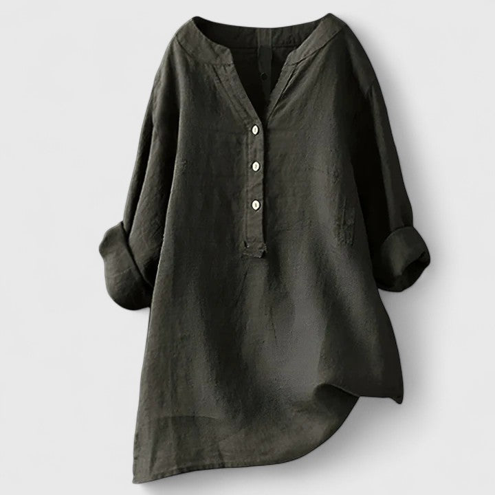 Larienne | Elegante Knop-Voorkant Shirt