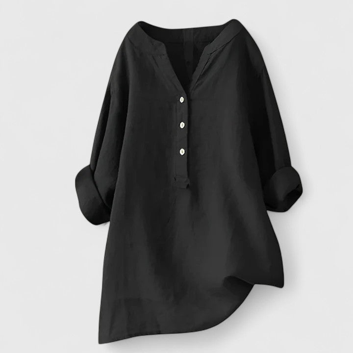 Larienne | Elegante Knop-Voorkant Shirt