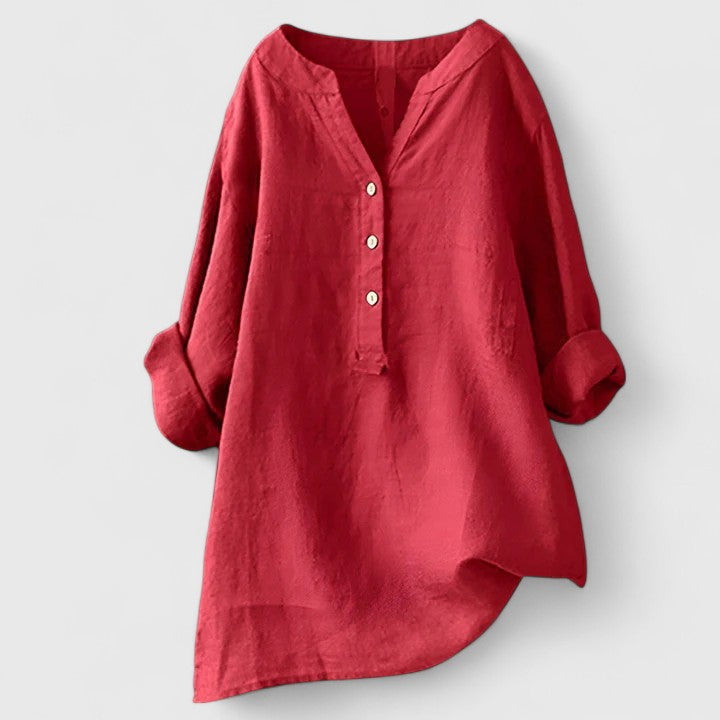 Larienne | Elegante Knop-Voorkant Shirt