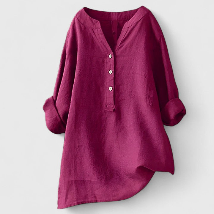 Larienne | Elegante Knop-Voorkant Shirt