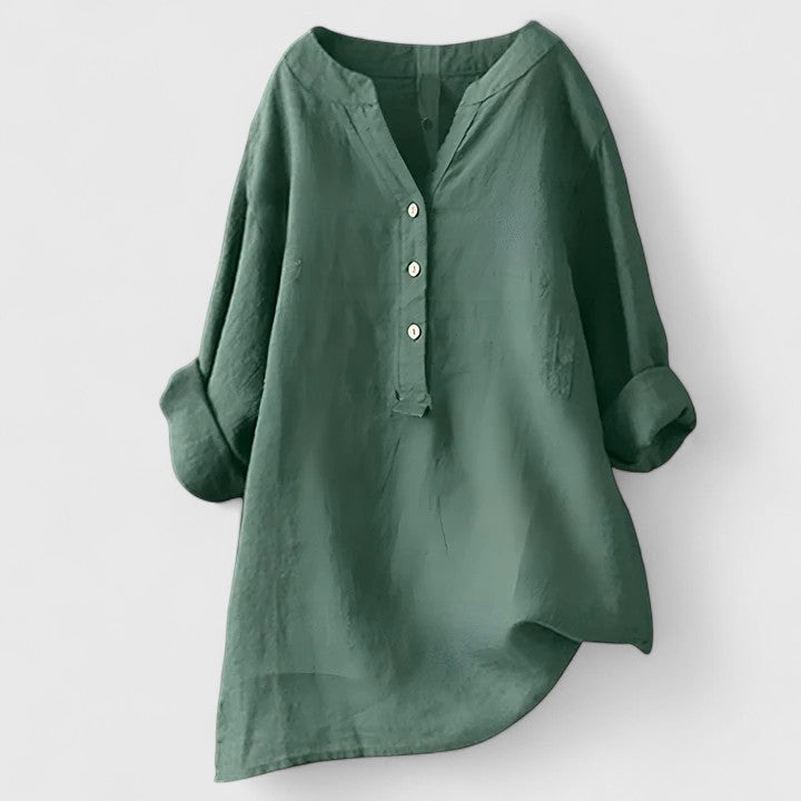 Larienne | Elegante Knop-Voorkant Shirt