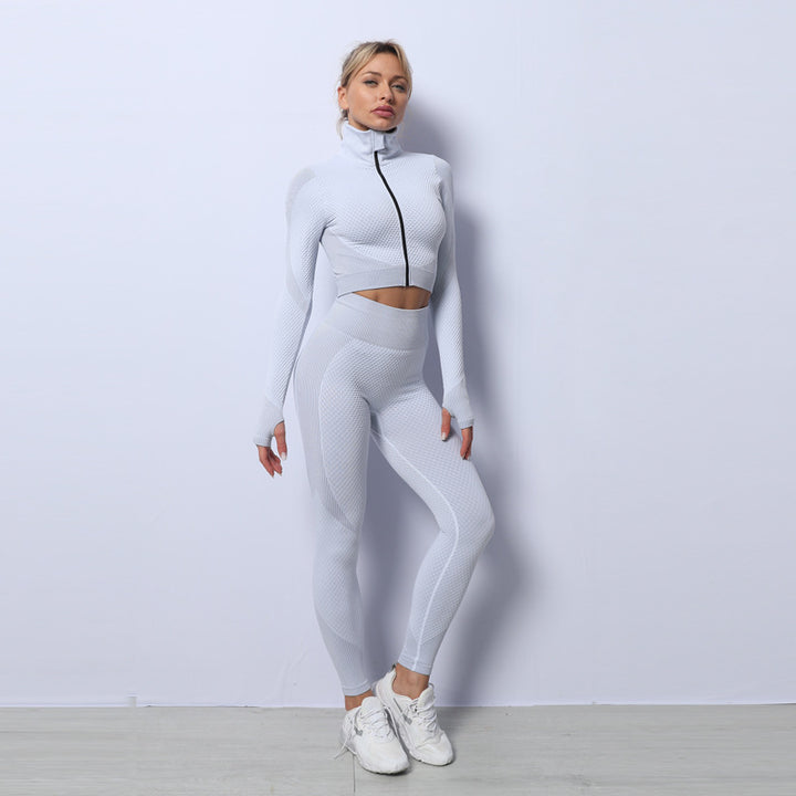 Naadloze driedelige sportset met jasje