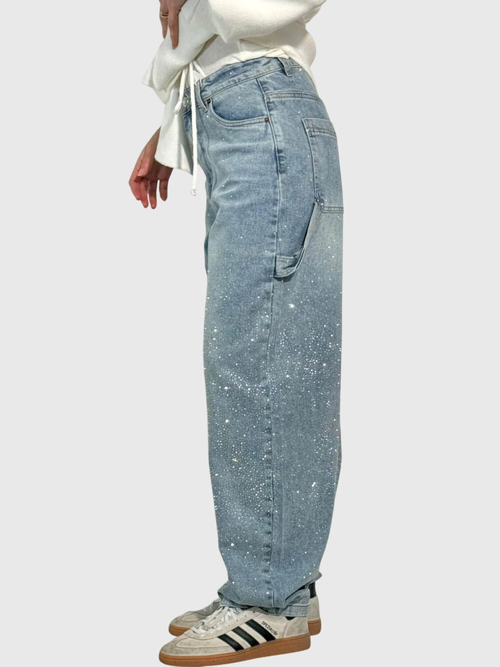 Kimberly | Dames Sparkle Diamond Denim Broek