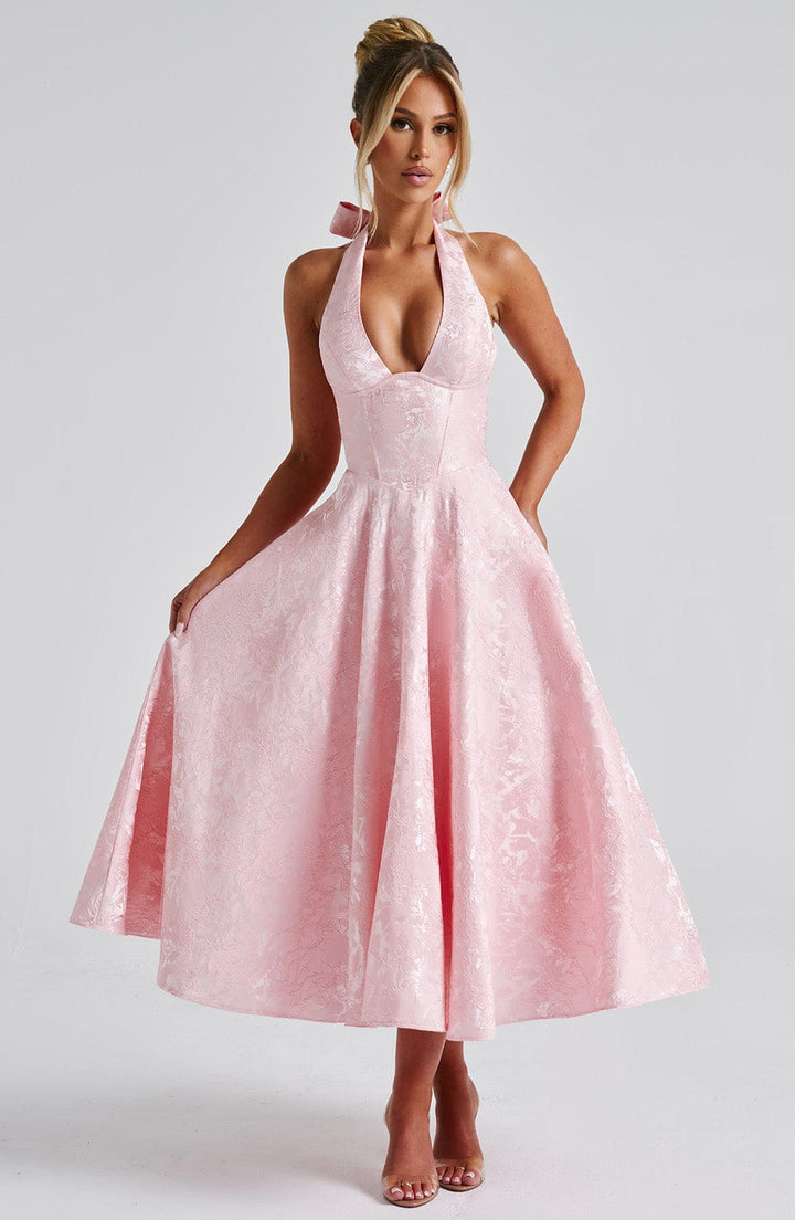 Kimberly | Dames Bruids Gast Jurk Halter Midi Jurk