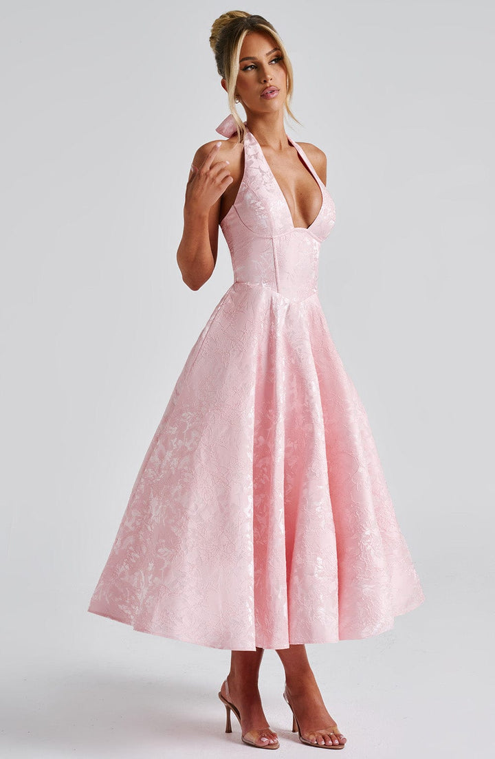 Kimberly | Dames Bruids Gast Jurk Halter Midi Jurk