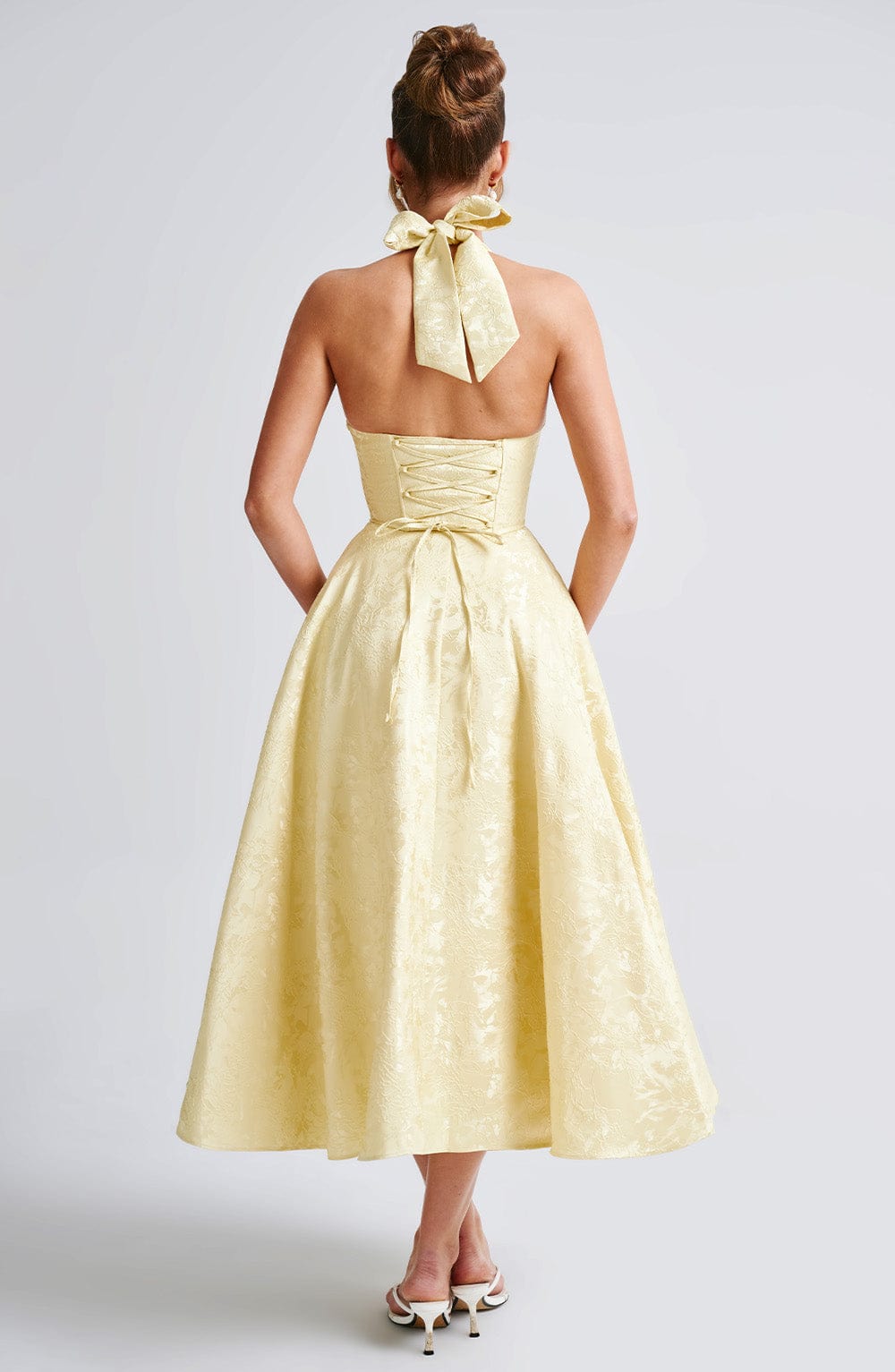 Kimberly | Dames Bruids Gast Jurk Halter Midi Jurk