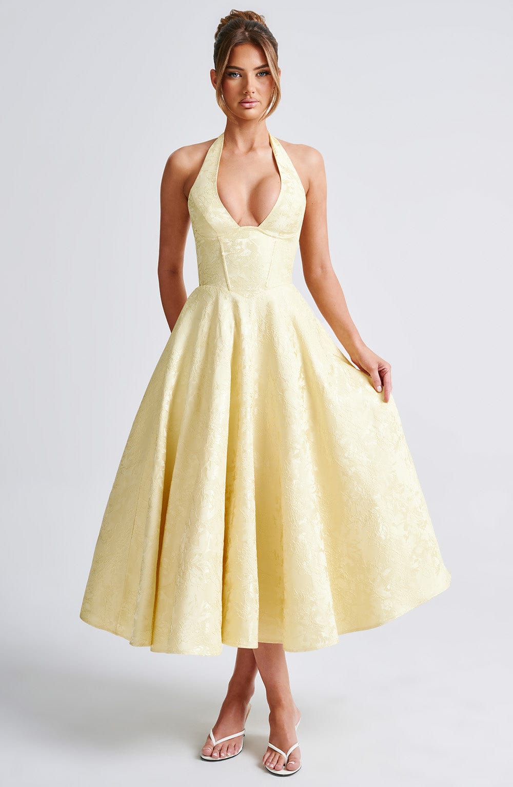 Kimberly | Dames Bruids Gast Jurk Halter Midi Jurk