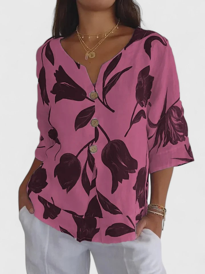 Laura | Comfortabele V-Hals Blouse