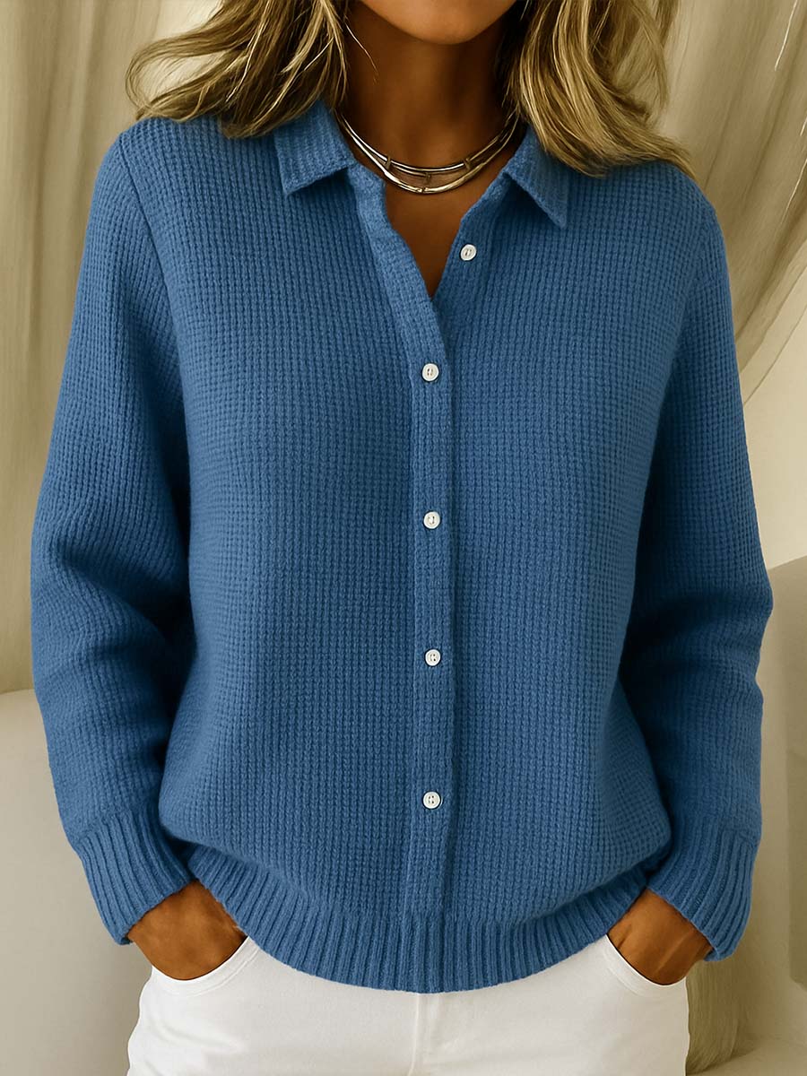 Lisa | Klassieke Gebreide Knopen Cardigan