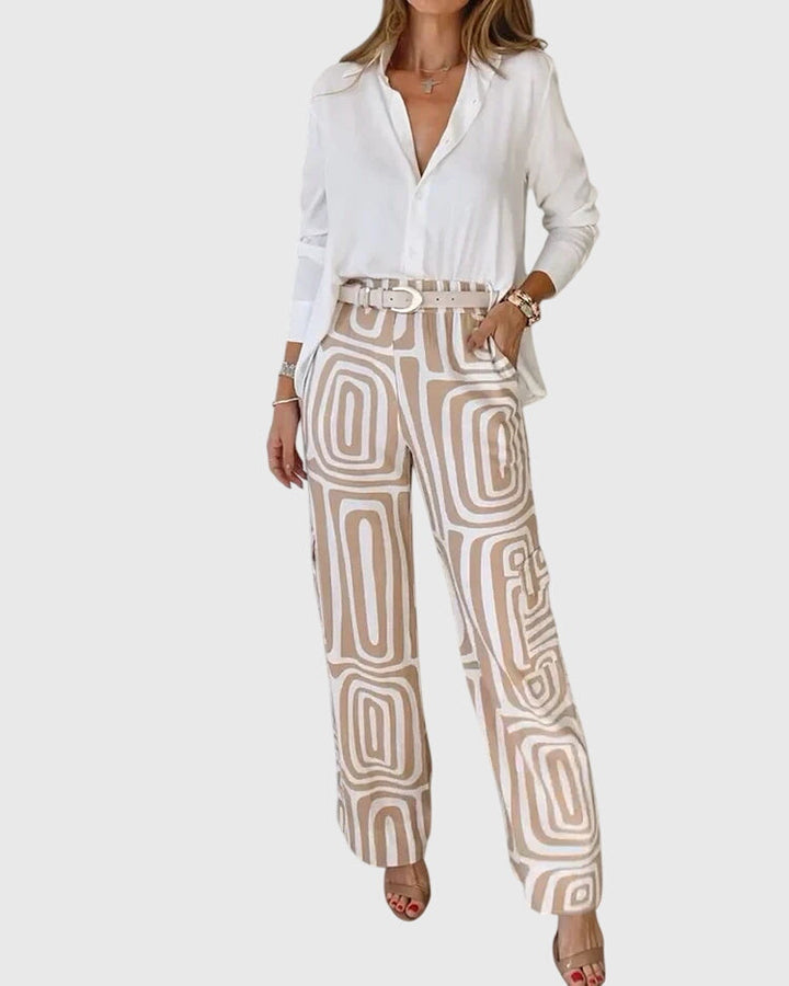 Emilia | Stijlvolle Broek + Gratis Blouse &amp; Riem