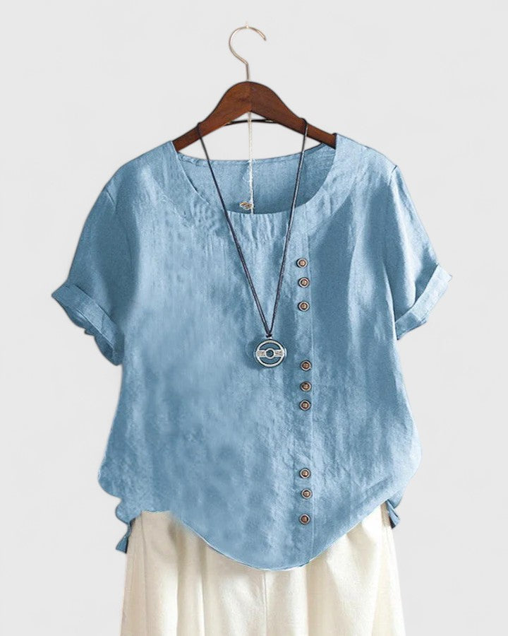 Elisavie | Comfortabele Korte Mouwen Blouse