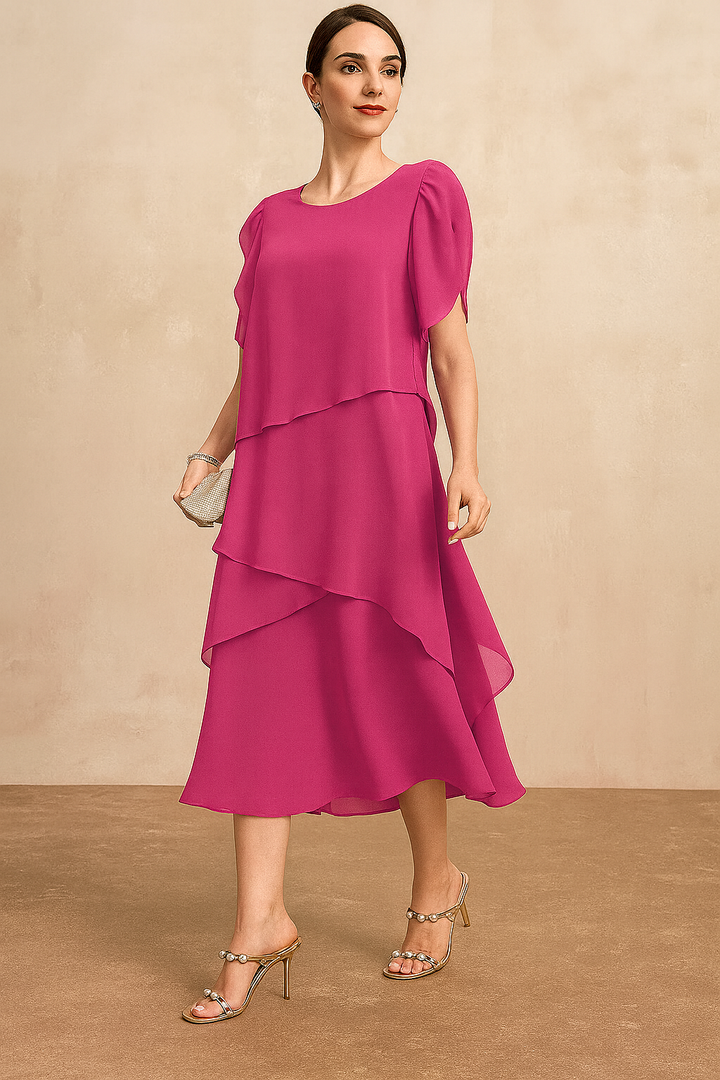 Olivia | Vrouwen Soft Classic Chiffon Jurk