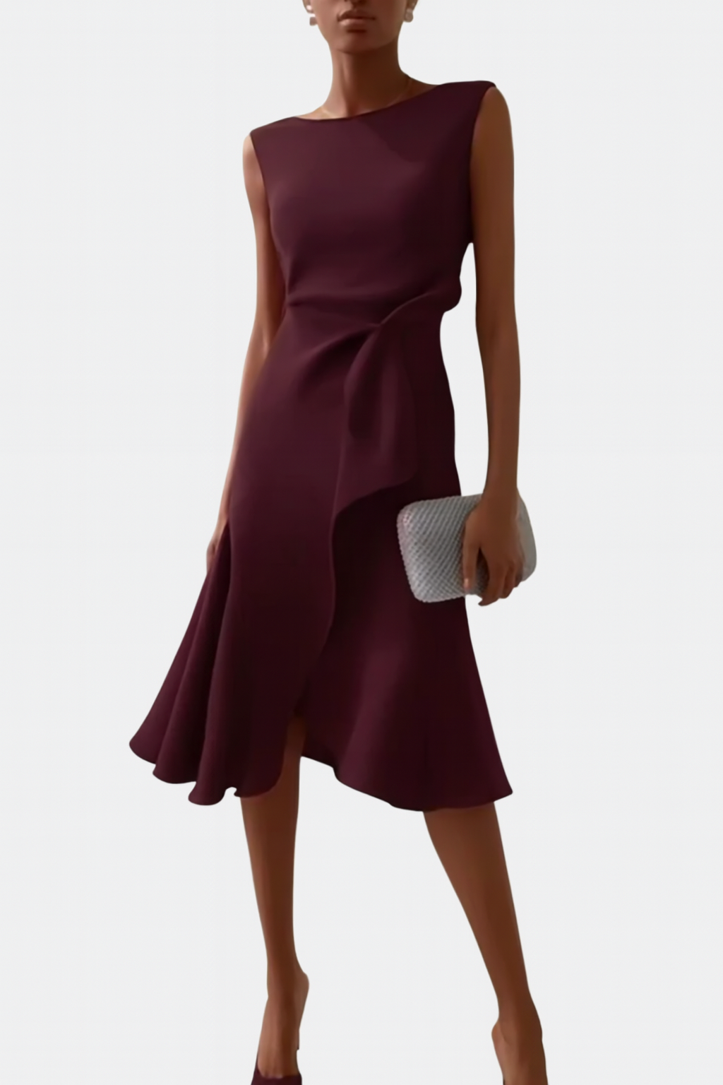 Eleanor | Dames Draped Asymmetrische Midi-jurk