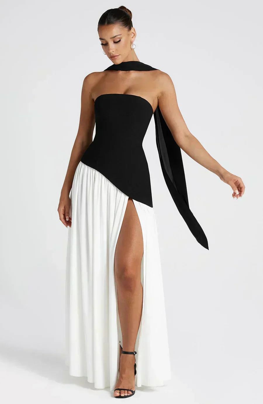 Emily | Vrouwen Bruidsgast Asymmetrische Maxi Jurk