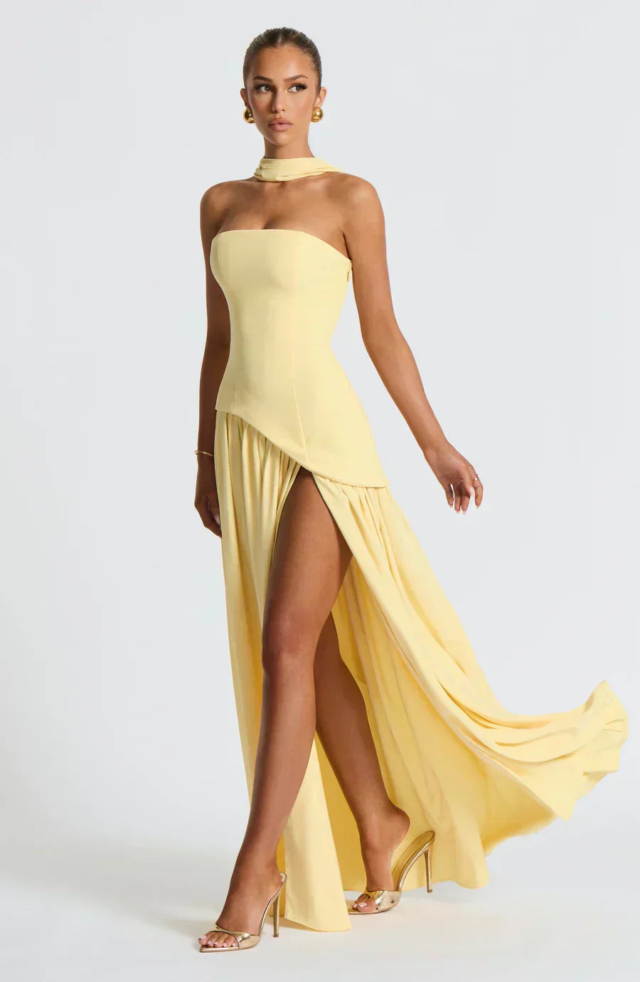 Emily | Vrouwen Bruidsgast Asymmetrische Maxi Jurk