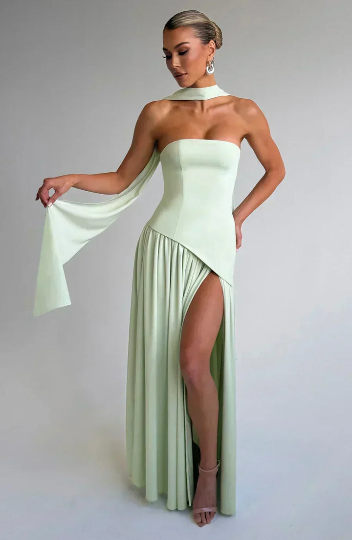 Emily | Vrouwen Bruidsgast Asymmetrische Maxi Jurk