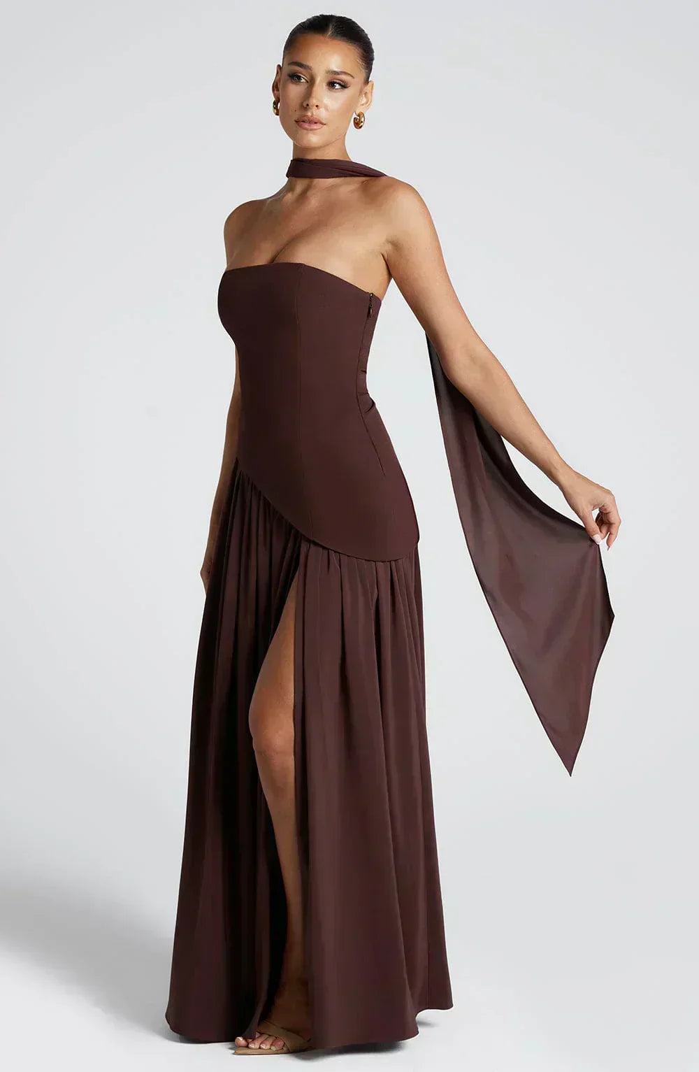 Emily | Vrouwen Bruidsgast Asymmetrische Maxi Jurk