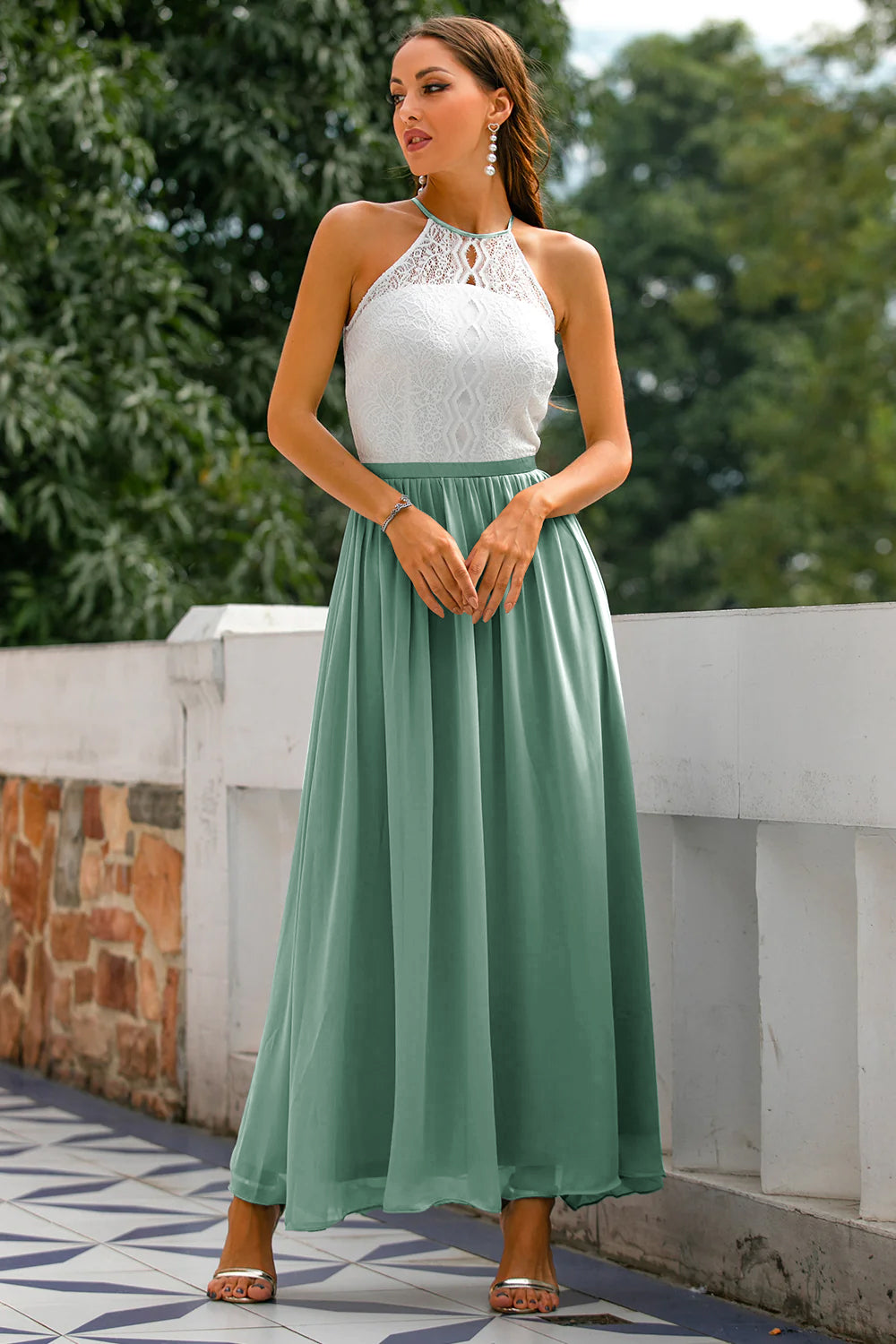 Madison | Dames Bruiloft Gast Halter Maxi Jurk