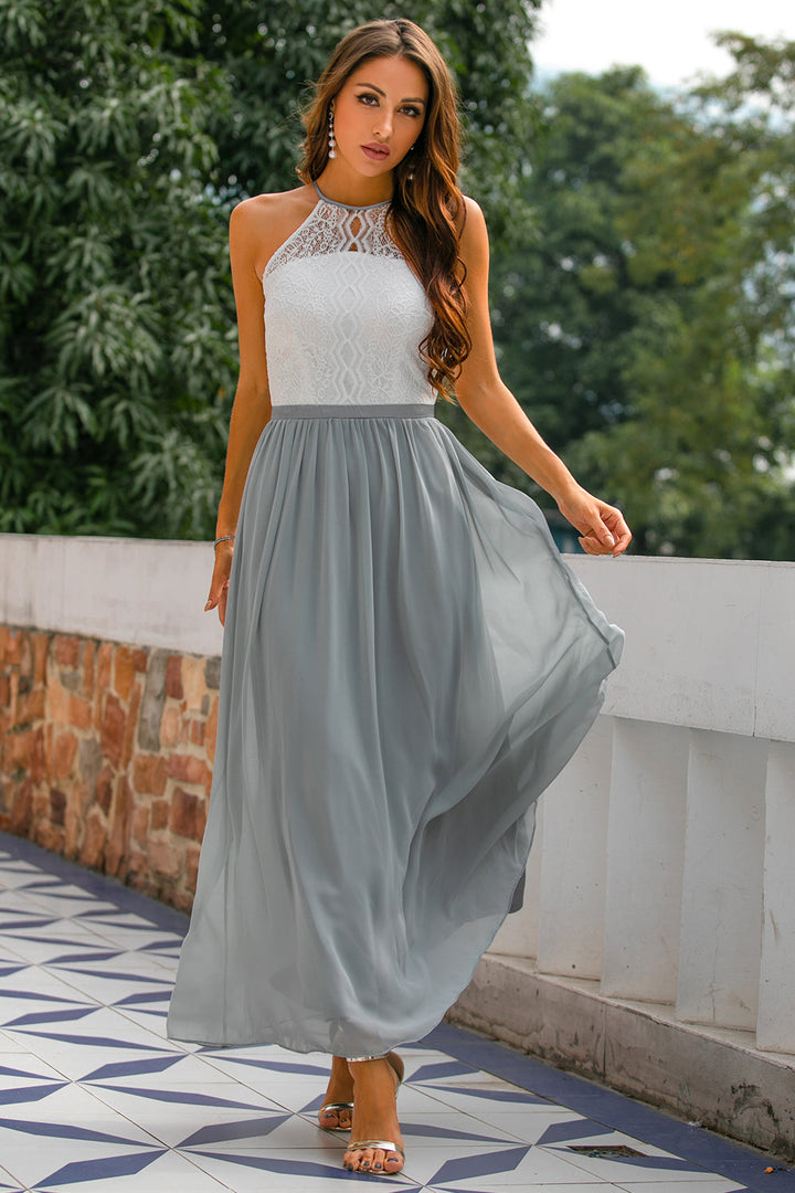 Madison | Dames Bruiloft Gast Halter Maxi Jurk